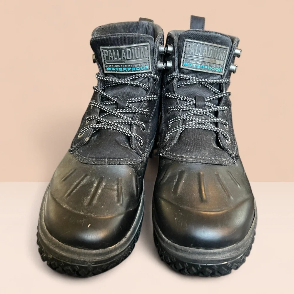 Palladium Crushion SCRMBL DB TX Boots Waterproof Rubber Snow Men's 10 Black Duck